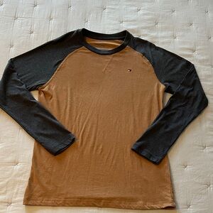 Boy’s Tommy Hilfiger Tan and Gray Long Sleeve Tee